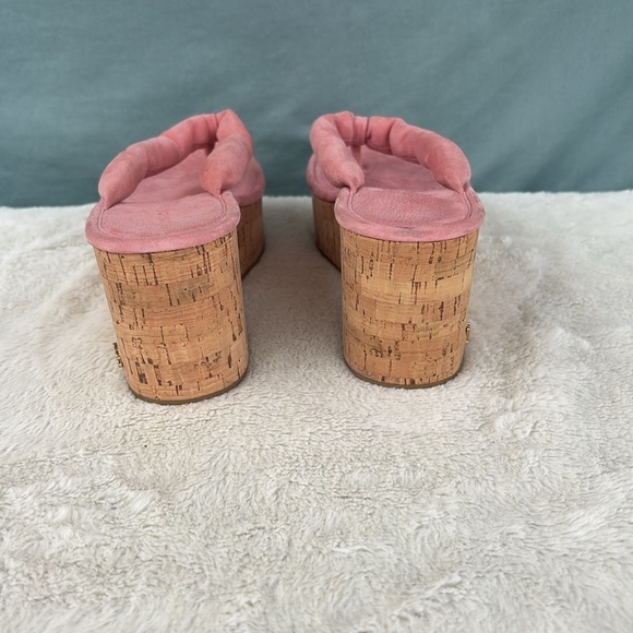 EUC Veronica Beard Gabby Platform Wedge Thong Sandal Womens Size 8.5 Pink Suede - Picture 4 of 9